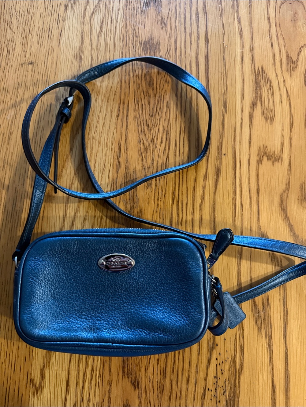 Coach Black Pebbled Leather Crossbody Camera Bag